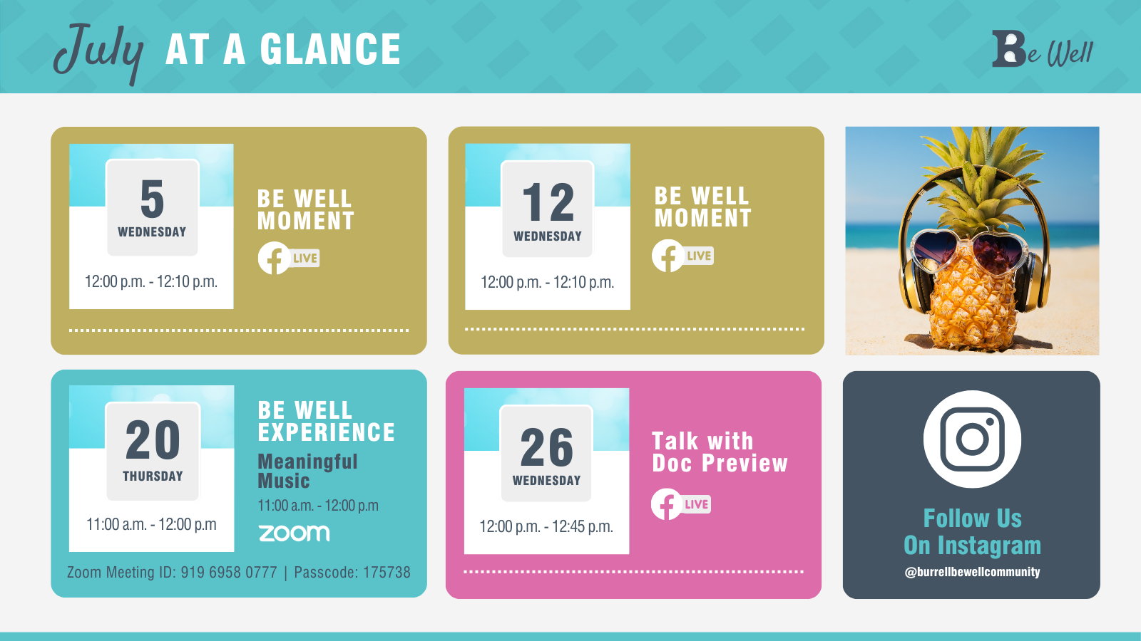 Be Well Community Wellness Connections and Resources